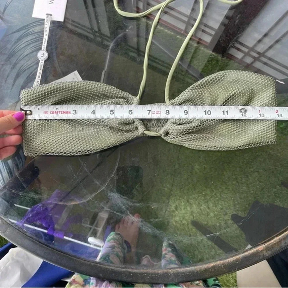 NWT White Fox swim bandeau halter shimmer green bikini top ✨ - Picture 5 of 5